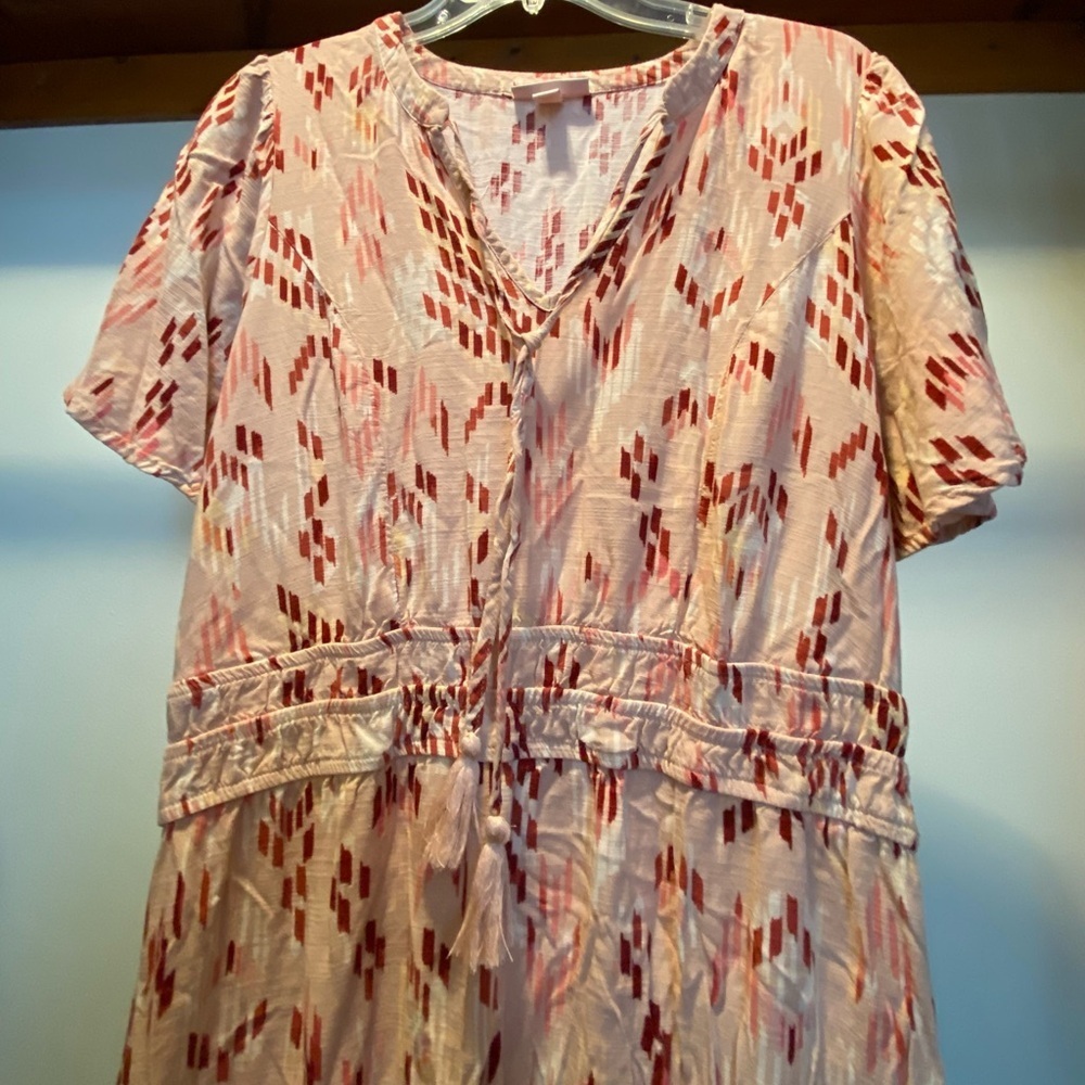 Knox rose maxi dress large short sleeve peach and pinks floor length - Picture 10 of 10